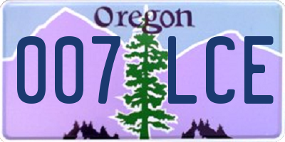 OR license plate 007LCE