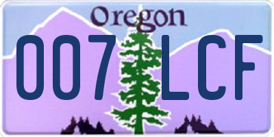 OR license plate 007LCF