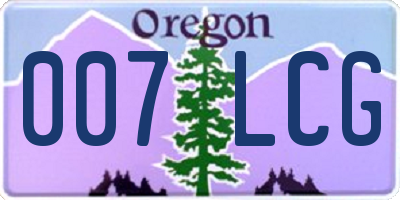 OR license plate 007LCG