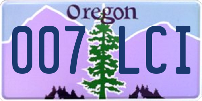 OR license plate 007LCI