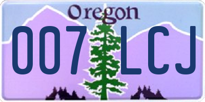 OR license plate 007LCJ