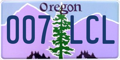 OR license plate 007LCL