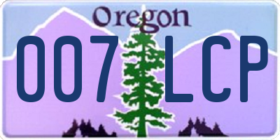 OR license plate 007LCP