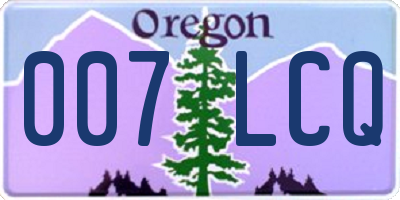 OR license plate 007LCQ