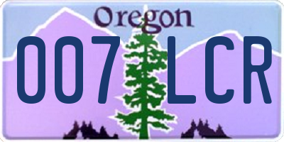 OR license plate 007LCR