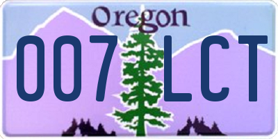 OR license plate 007LCT