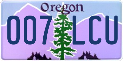 OR license plate 007LCU