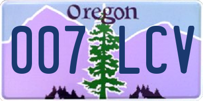 OR license plate 007LCV