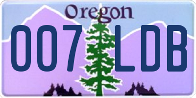 OR license plate 007LDB