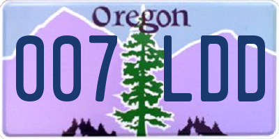 OR license plate 007LDD