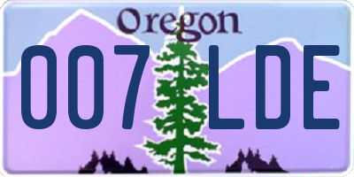 OR license plate 007LDE