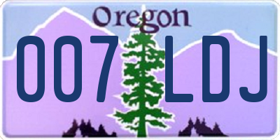 OR license plate 007LDJ