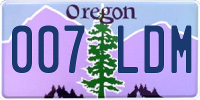 OR license plate 007LDM
