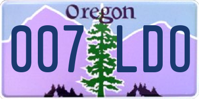 OR license plate 007LDO