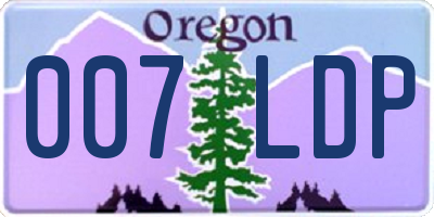 OR license plate 007LDP