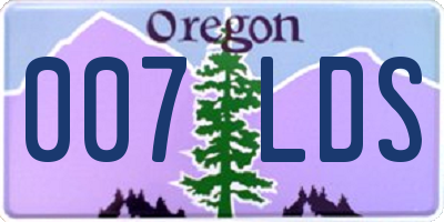 OR license plate 007LDS