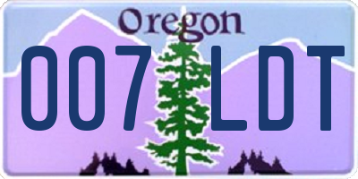 OR license plate 007LDT