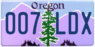 OR license plate 007LDX