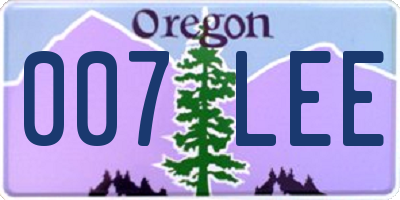 OR license plate 007LEE