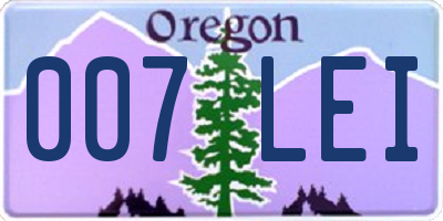 OR license plate 007LEI