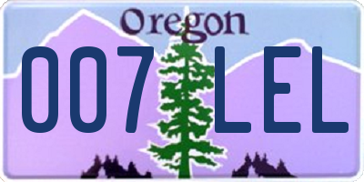 OR license plate 007LEL