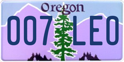 OR license plate 007LEO