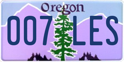 OR license plate 007LES