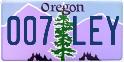 OR license plate 007LEY