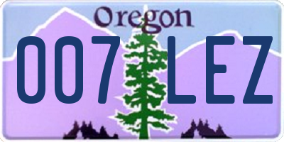 OR license plate 007LEZ