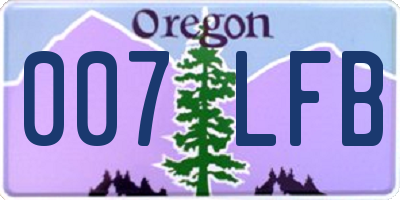 OR license plate 007LFB