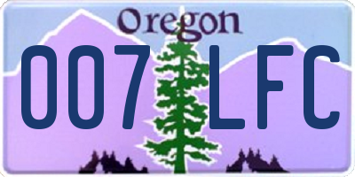 OR license plate 007LFC