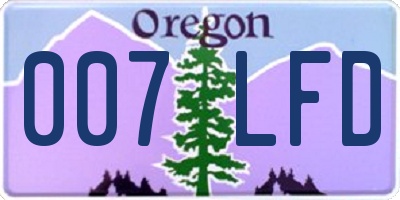 OR license plate 007LFD