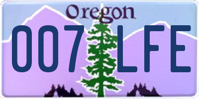 OR license plate 007LFE