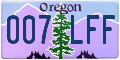 OR license plate 007LFF