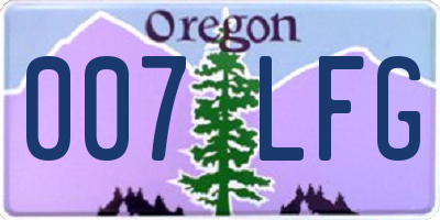 OR license plate 007LFG