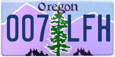 OR license plate 007LFH