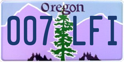 OR license plate 007LFI