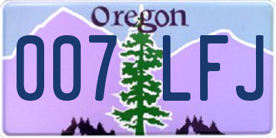 OR license plate 007LFJ