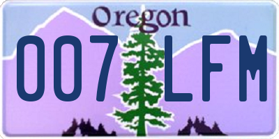 OR license plate 007LFM