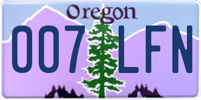 OR license plate 007LFN