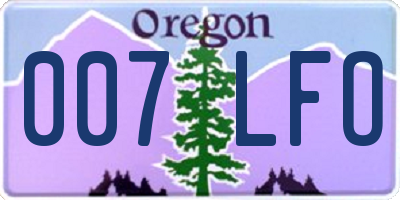 OR license plate 007LFO