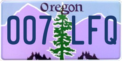 OR license plate 007LFQ