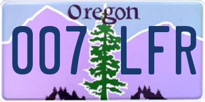 OR license plate 007LFR