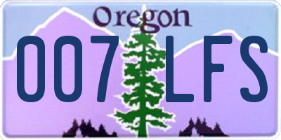 OR license plate 007LFS