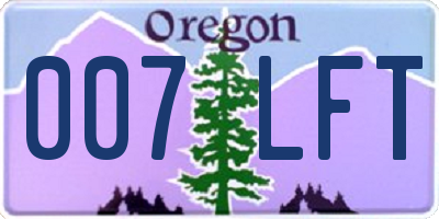 OR license plate 007LFT