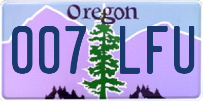 OR license plate 007LFU