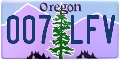 OR license plate 007LFV