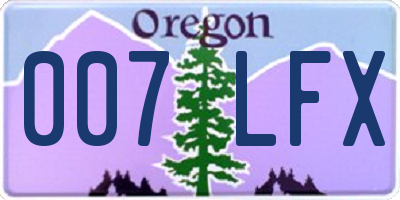 OR license plate 007LFX