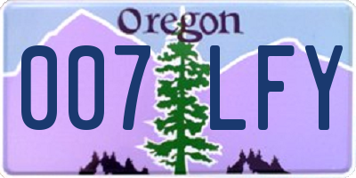 OR license plate 007LFY