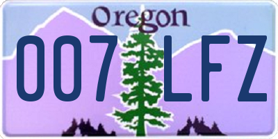 OR license plate 007LFZ